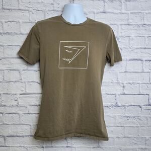 Gymshark Shirt Mens Size Medium Infill Brown Crew Neck Tee